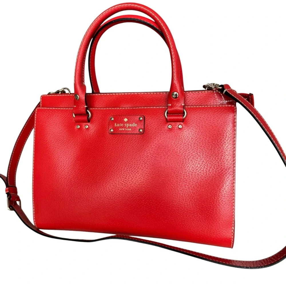 🆕 Kate Spade Large Satchel Red Shoulder Bag